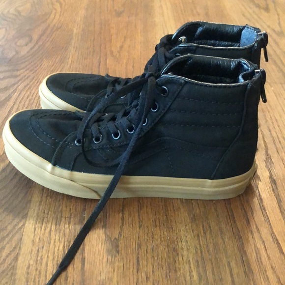 Unisex Vans Skate board shoe Hi Top Sneakers Black/Gum- Size  2.5 - Picture 3 of 9